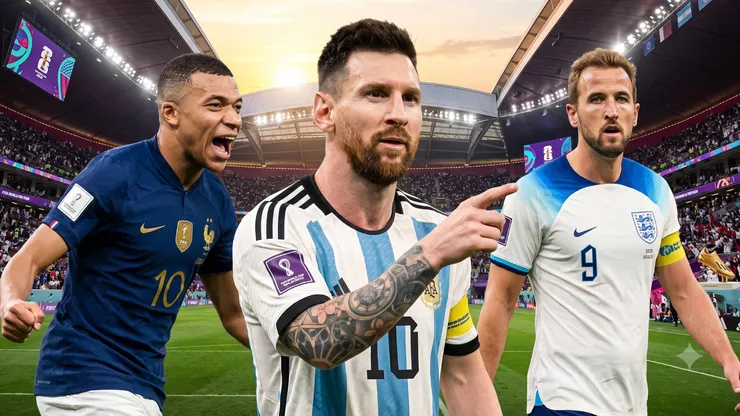 Lionel Messi, Kylian Mbappé y Harry Kane