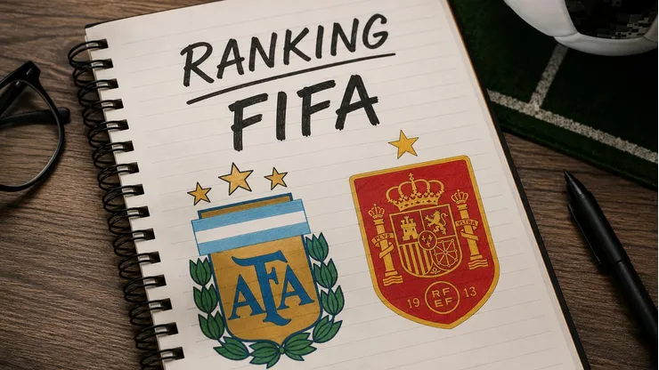 Argentina y España, muy parejos en el Ranking FIFA.