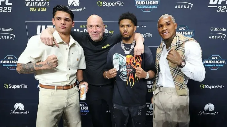 Dana White junto a Ryan García, Shakur Stevenson y Conor Benn.