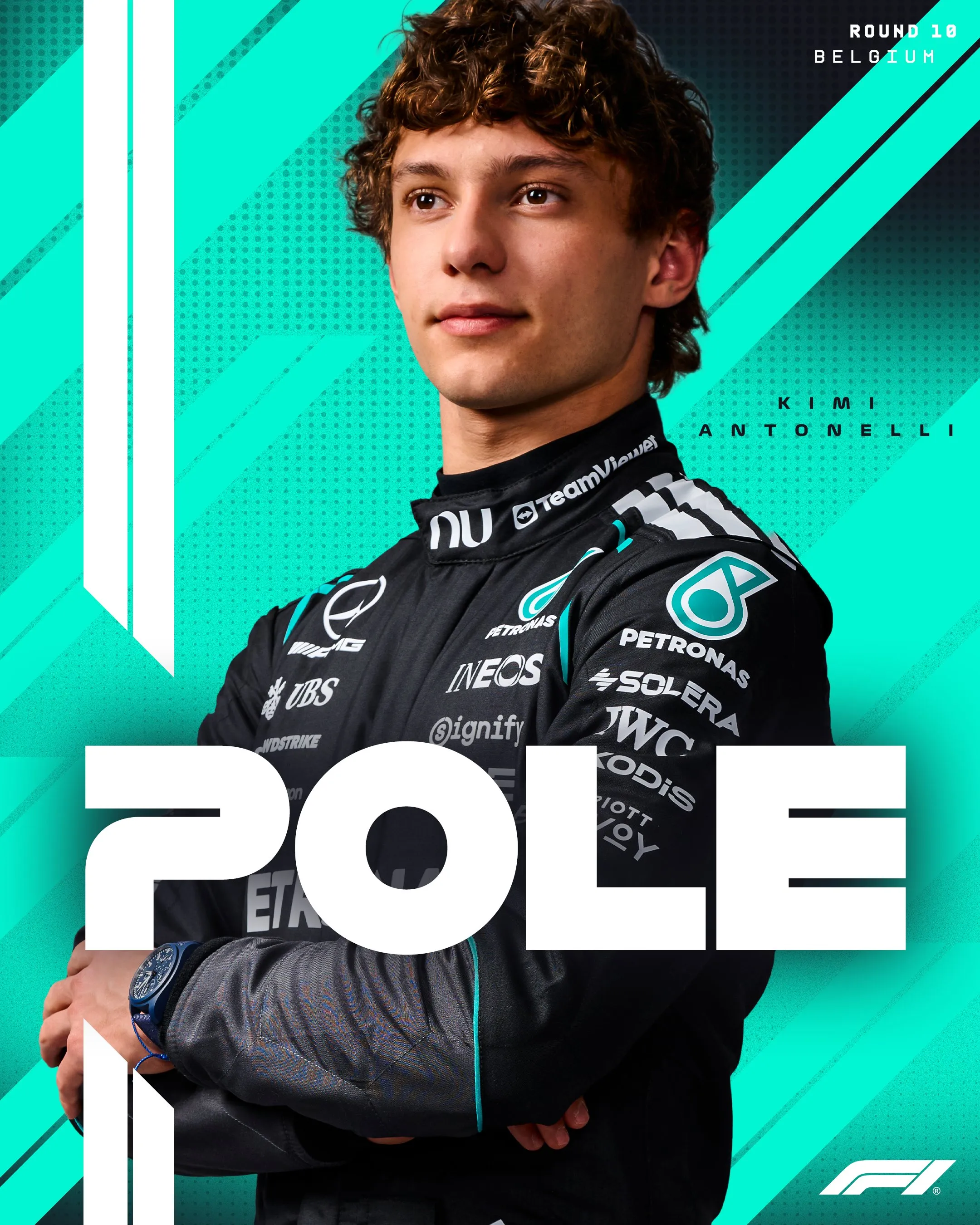 Kimi Antonelli consiguió la pole position en la clasificación de Bélgica (@F1)