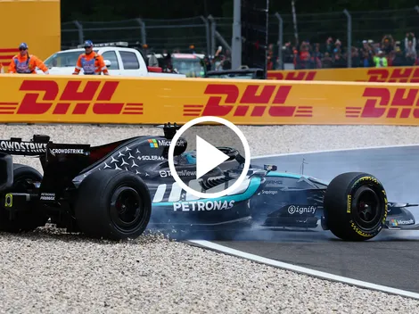 George Russell abandonó en la primera vuelta del GP de Bélgica tras tocarse con Hamilton