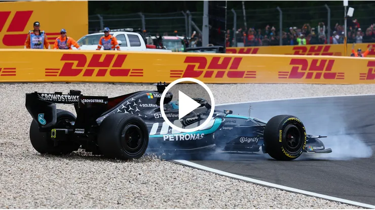 George Russell abandonó el Gran Premio de Bélgica