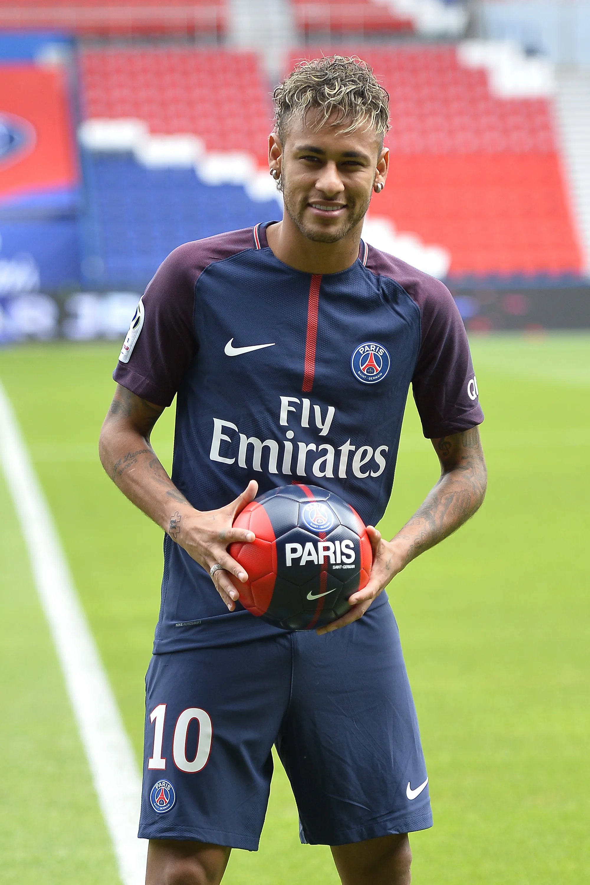 Neymar, en su presentación con PSG (Getty Images)