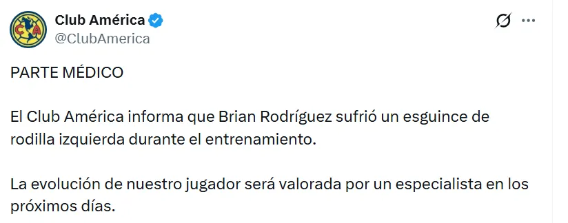 El comunicado del América (@ClubAmerica)