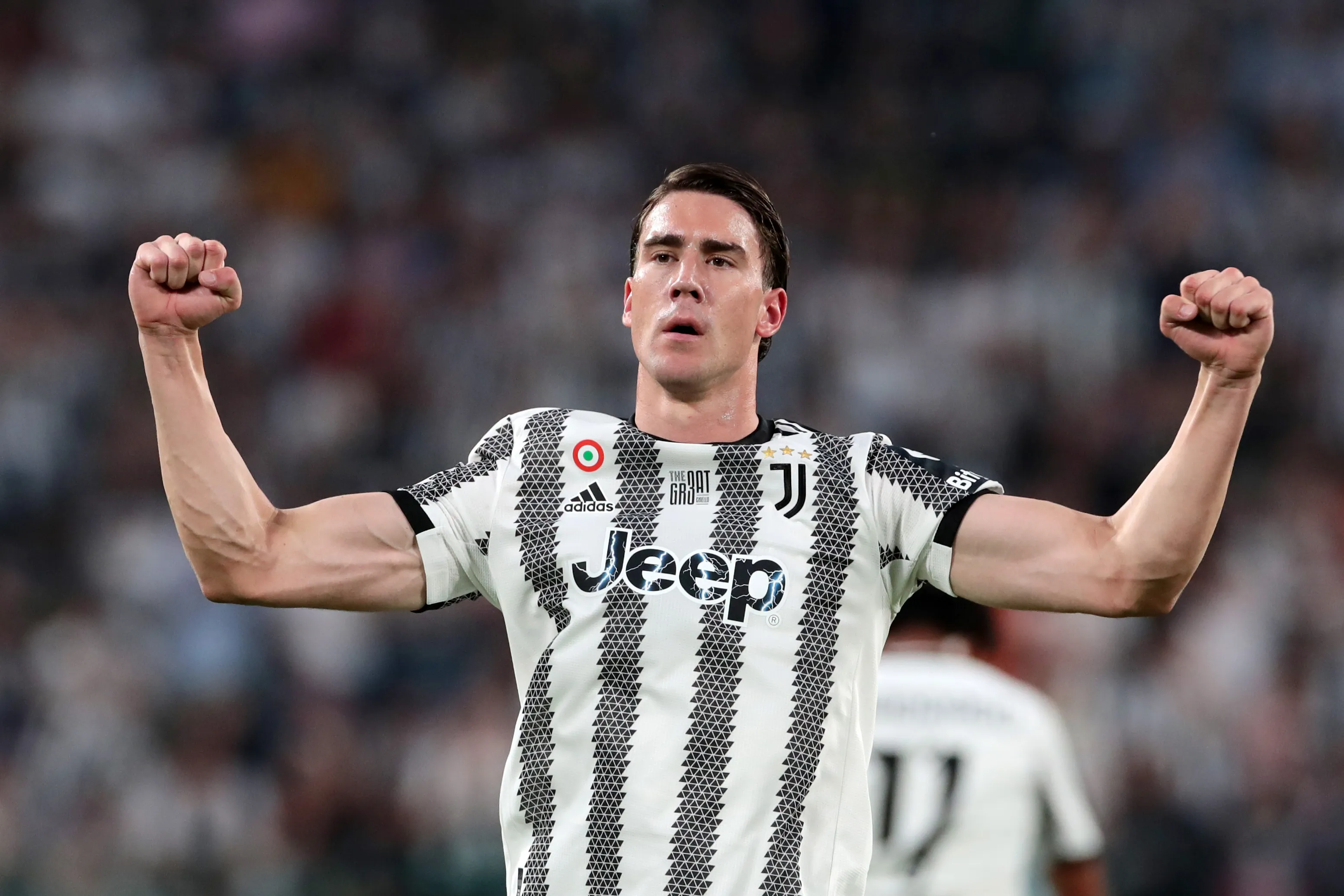 Dusan Vlahovic celebra después de marcar un gol con Juventus (Getty Images)