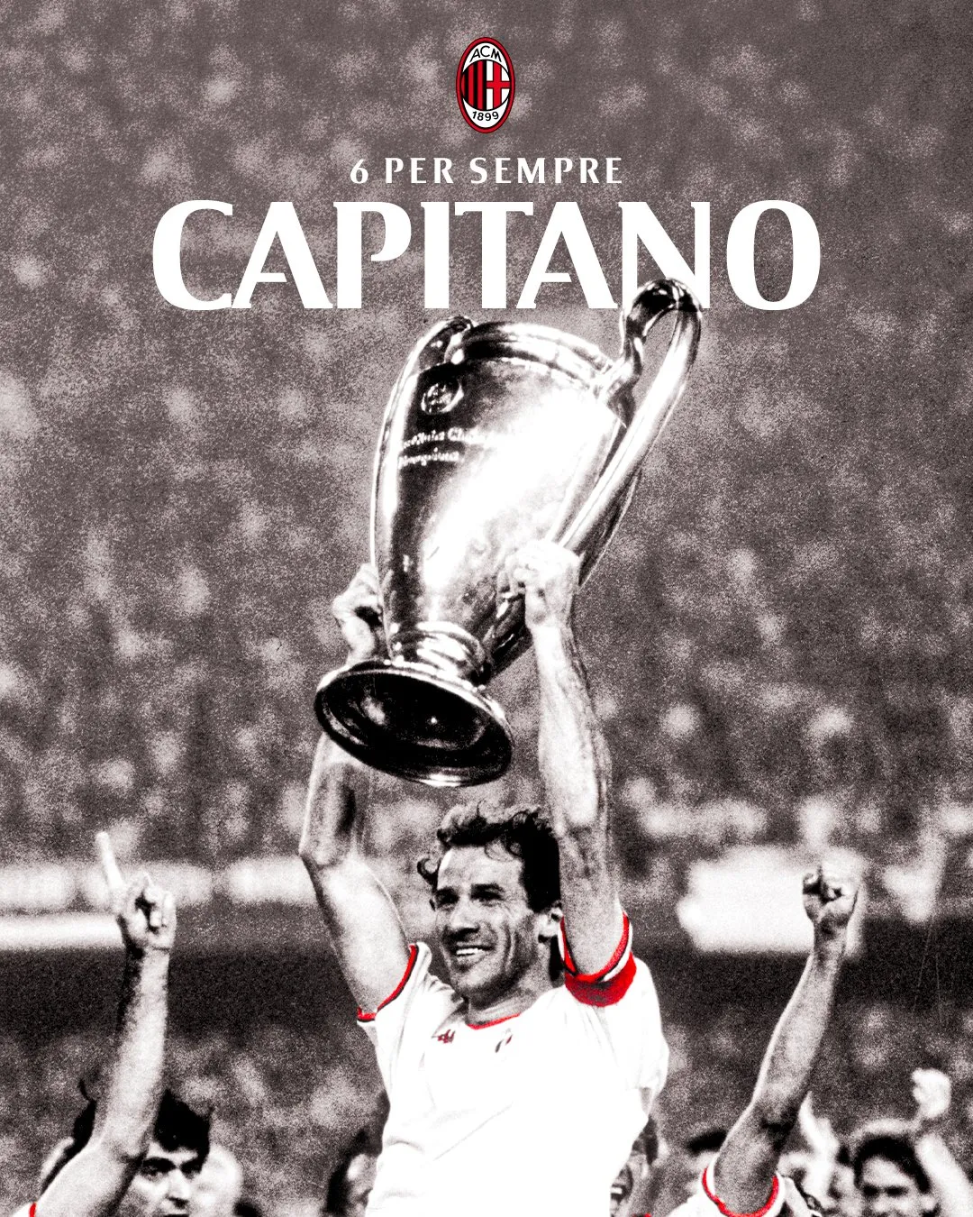 La foto que publicó Milan por la muerte de Franco Baresi (@acmilan)