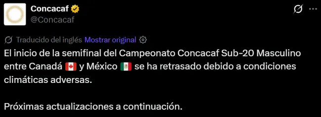 La información que publicó @Concacaf en X