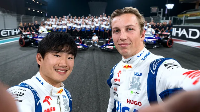 Yuki Tsunoda y Liam Lawson fueron compañeros en Racing Bulls (Getty Images)