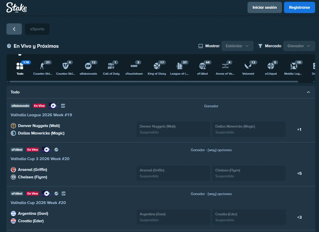 Stake apuestas deportivas de esports