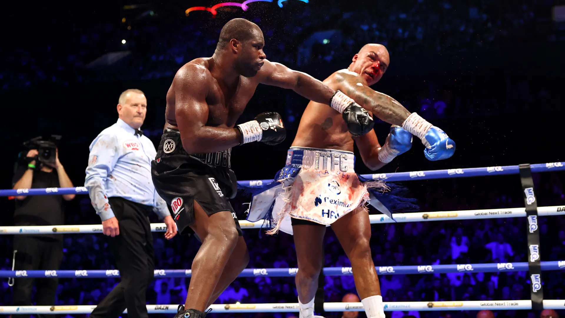 Daniel Dubois noqueó a Fabio Wardley en la primera pelea. (GETTY IMAGES)