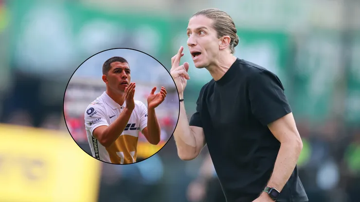 Filipe Luis, a los pies de Erik Lira.