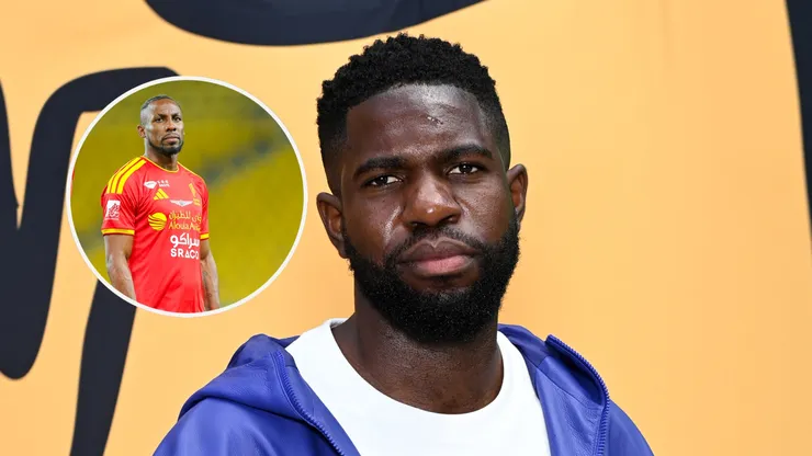Umtiti contra Julián Quiñones.
