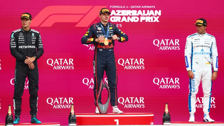 El podio del último GP de Azerbaiyán.