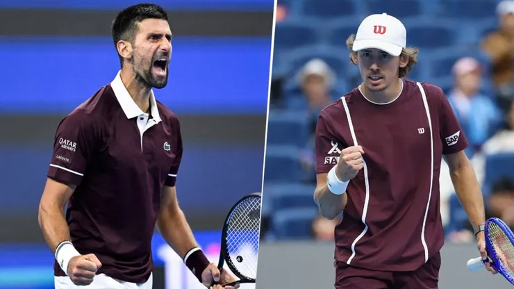 Novak Djokovic juega la final contra Álex De Miñaur