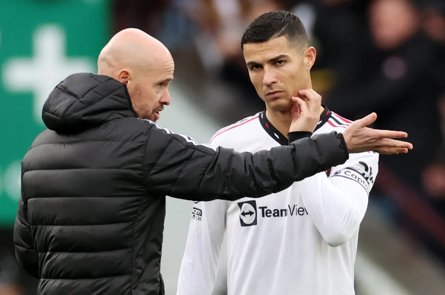 Erik ten Hag y Cristiano Ronaldo (Reuters)
