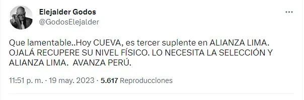 Elejalder Godos sobre Christian Cueva