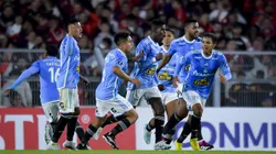 BUENOS AIRES, ARGENTINA - APRIL 19: Washington Corozo of Sporting Cristal celebrates after scoring the team's second goal during the Copa CONMEBOL Libertadores 2023 group D match between River Plate and Sporting Cristal at Estadio Mas Monumental Antonio Vespucio Liberti on April 19, 2023 in Buenos Aires, Argentina. (Photo by Marcelo Endelli/Getty Images)