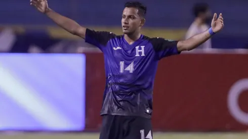 SAN PEDRO SULA, HONDURAS - MARCH 27: Edwin Rodriguez of Honduras reacts during the match between Honduras and Mexico as part of the Concacaf 2022 FIFA World Cup Qualifiers at Estadio Olimpico Metropolitano on March 27, 2022 in San Pedro Sula, Honduras. (Photo by Jorge Cabrera/Getty Images)