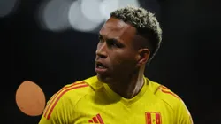MAINZ, GERMANY - MARCH 25: Pedro Gallese of Peru reacts during an international friendly match between Germany and Peru at MEWA Arena on March 25, 2023 in Mainz, Germany. (Photo by Alex Grimm/Getty Images)