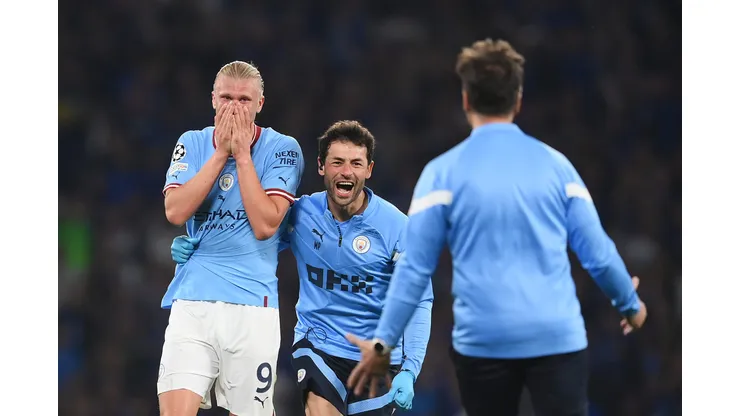 ISTANBUL, TURKEY - JUNE 10: Erling Haaland of Manchester City celebrates after winning the UEFA Champions League 2022/23 final match between FC Internazionale and Manchester City FC at Atatuerk Olympic Stadium on June 10, 2023 in Istanbul, Turkey. (Photo by Shaun Botterill/Getty Images)