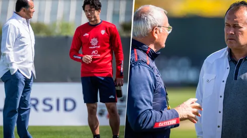 Gianluca Lapadula y Claudio Ranieri recibieron la visita del seleccionador nacional