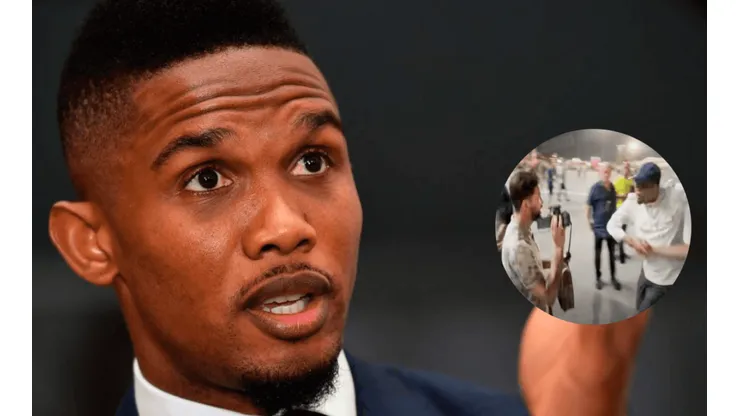Samuel Eto'o patea a hincha después de un partido