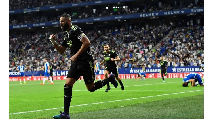 Con doblete de Karim Benzema y un tanto de Vinicius, Real Madrid se impuso 3-1 ante Espanyol. Foto: LaLiga