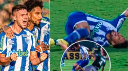 El delantero nacional salió lesionado sobre los 80'.