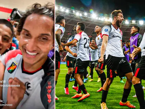 La celebración de Melgar en los vestuarios tras clasificar a semifinales