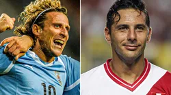 Pizarro ante Forlán en un 'Duelo de Leyendas'.