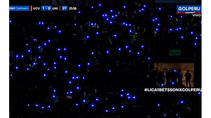¡MANSICHE A OSCURAS! Se fue la luz durante la 'U' ante Vallejo. (Foto: Captura de pantalla)