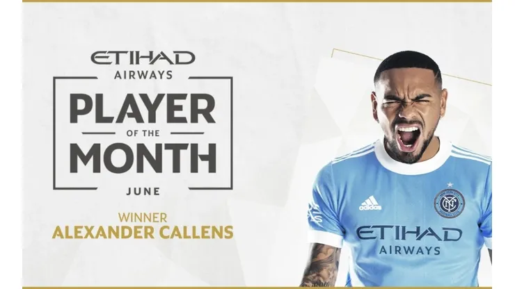 Alexander Callens fue elegido nuevamente como el jugador del mes de junio en el New York City. Foto: NYC