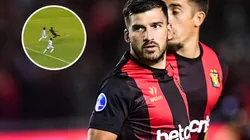 ¡ANIMAL DEL GOL! Tras gran corrida, Cuesta anotó 2-0 ante Cali por la Sudamericana. (Foto: Twitter Copa Sudamericana)