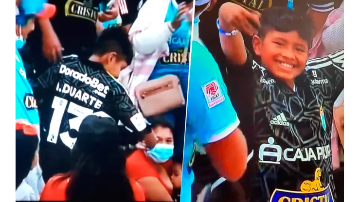 Alejandro Duarte entregó su camiseta a niño hincha de Sporting Cristal
