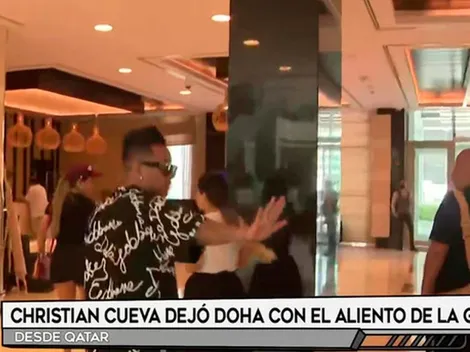 Christian Cueva fue respaldado por hinchas a las afueras del hotel de concentración de Perú