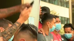 Así fue el 'robo' de celular de Gianluca Lapadula, por parte de Luis Advíncula. Foto: Canal N