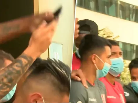 Luis Advíncula le jugó una divertida broma a Gianluca Lapadula durante ‘banderazo’