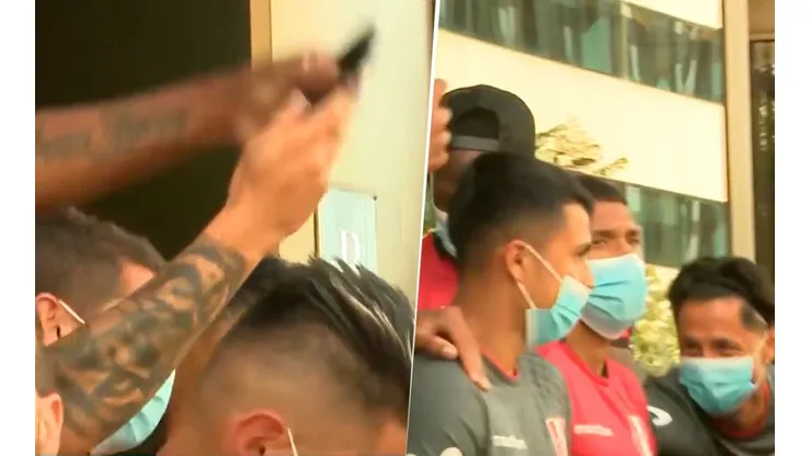 Así fue el 'robo' de celular de Gianluca Lapadula, por parte de Luis Advíncula. Foto: Canal N