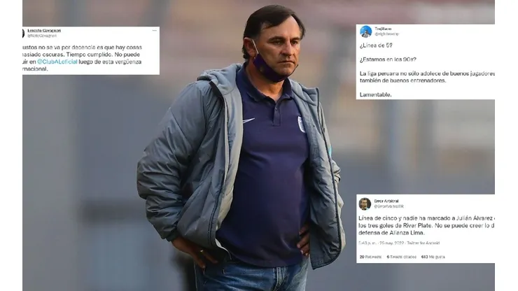 Hinchas piden la salida de Carlos Bustos del cargo de DT de Alianza Lima. Foto: Liga de Fútbol Profesional