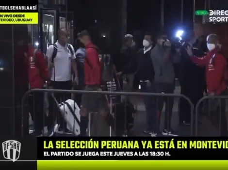 La Selección Peruana llegó a Montevideo ante una multitud de hinchas de la 'Blanquirroja'