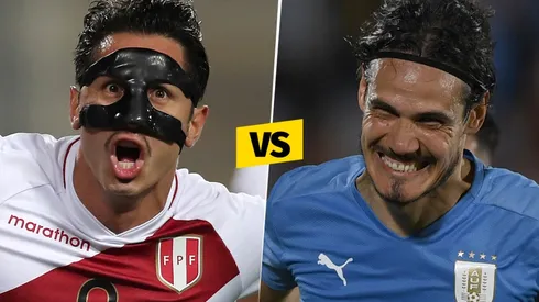 Lapadula vs Cavani, figuras de Perú y Uruguay. (Foto: Getty Images)