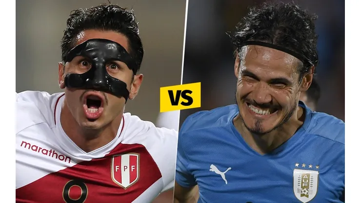 Lapadula vs Cavani, figuras de Perú y Uruguay. (Foto: Getty Images)