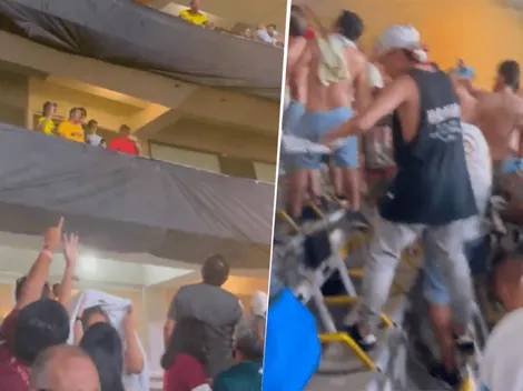 Los humillaron: hinchas del Barcelona agredieron desde palcos a 'cremas' en tribunas