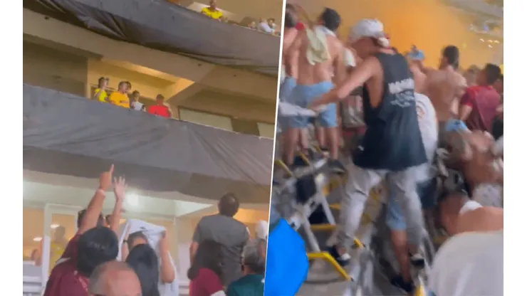 Los humillaron: hinchas del Barcelona agredieron desde palcos a 'cremas' en tribunas