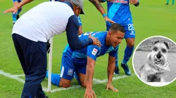 Marcio Valverde festejó recordando a su perrito. (Foto: Twitter Marcio Valverde)