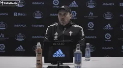 Eduardo Coudet en conferencia de prensa con Celta de Vigo. Foto: Celta de Vigo (Youtube)