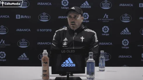 Eduardo Coudet en conferencia de prensa con Celta de Vigo. Foto: Celta de Vigo (Youtube)