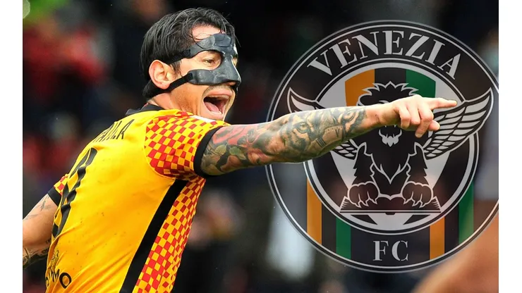 Gianluca Lapadula se acerca al Venezia F.C. (Foto: Getty Images / Twitter Venezia F.C.)