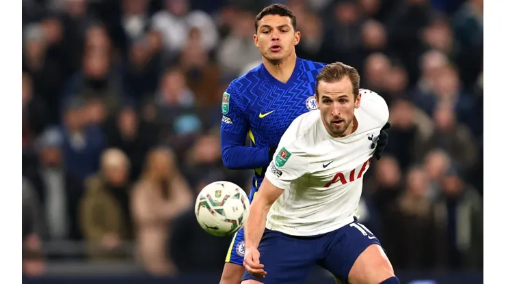 Thiago Silva marcando a Harry Kane. (Foto: Getty Images)