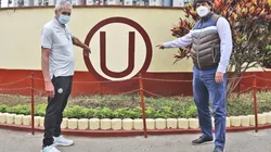 Gregorio Pérez y Jean Ferrari en las instalaciones de Universitario. (Foto: Twitter Universitario)